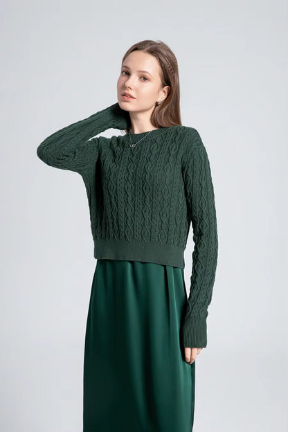 Ivana Cotton Cable Sweater