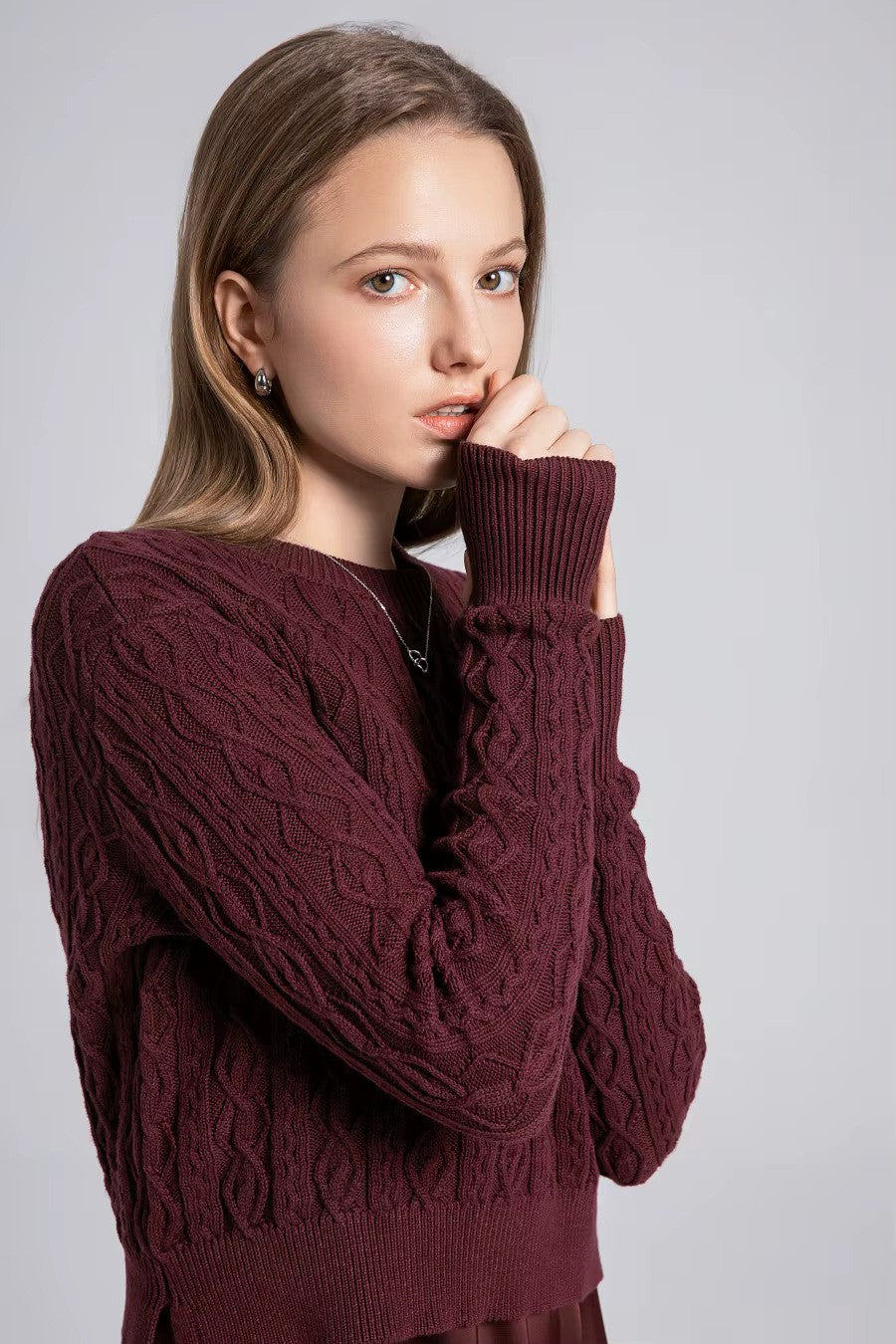 Ivana Cotton Cable Sweater